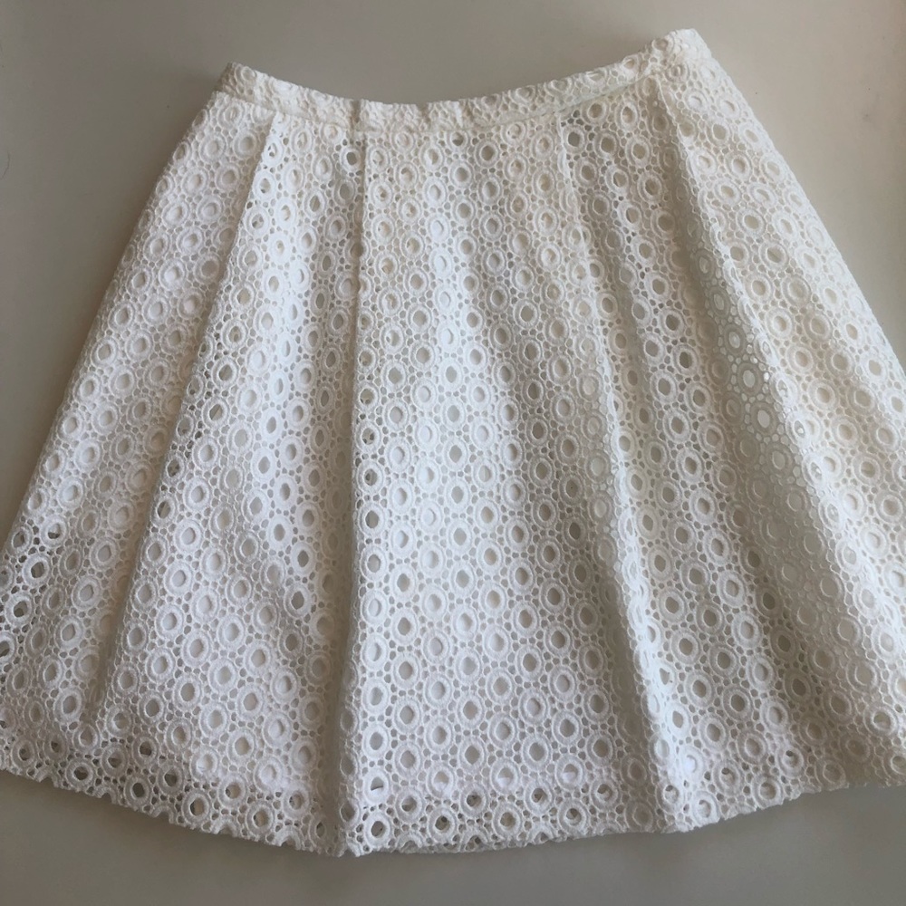 White pleated summer skirt